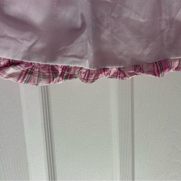 🍭Pink and olive Plaid size 2 Dress with Flower Accent - Picture 4 of 9